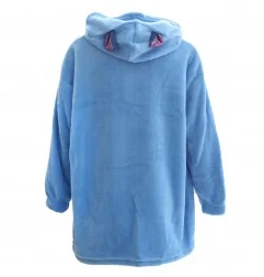 Disney Lilo & Stitch Παιδική Κουβέρτα- Μπλούζα fleece coral με μανίκια και κουκούλα (XH70266Blue)