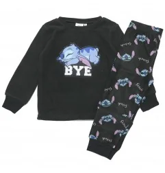 Disney Lilo & Stitch Παιδική πιτζάμα Polar Fleece για κορίτσια (XH70465BLACK) - Χειμωνιάτικες / εποχιακές πιτζάμες