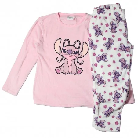 Disney Lilo & Stitch- Angel Γυναικεία χειμωνιάτικη πιτζάμα fleece coral (HY36012) - Κατηγορίες