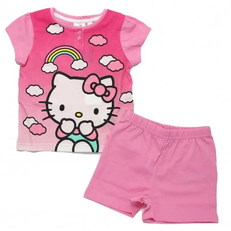 Hello Kitty Παιδική Καλοκαιρινή Πιτζάμα Για Κορίτσια (YE20033PINK) - Πιτζάμες Καλοκαιρινές