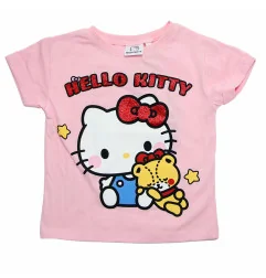 Hello Kitty Παιδική Βαμβακερή Καλοκαιρινή Πιτζάμα Για Κορίτσια (EZ20079.pink) - Πιτζάμες Καλοκαιρινές