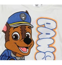 Παιδικό καλοκαιρινό Σετ Paw Patrol "Pawsome" με τον Chase – Λευκό/Μπλε -100% Βαμβακερό (YE10135ECRU) - Καλοκαιρινά Σετ