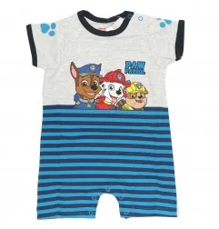 Βρεφικό Καλοκαιρινό Φορμάκι Paw Patrol – Γκρι/Μπλε Ριγέ με Chase, Marshall & Rubble (PAW 51 05 1511 1) - Καλοκαιρινά φορμάκια