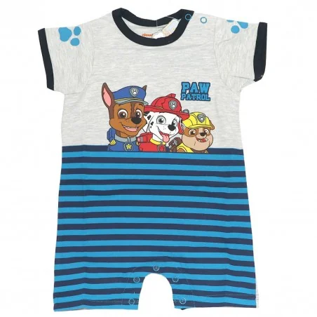Βρεφικό Καλοκαιρινό Φορμάκι Paw Patrol – Γκρι/Μπλε Ριγέ με Chase, Marshall & Rubble (PAW 51 05 1511 1) - Καλοκαιρινά φορμάκια