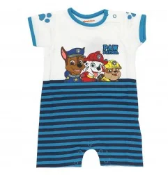 Βρεφικό Καλοκαιρινό Φορμάκι Paw Patrol – Λευκό/Μπλε Ριγέ με Chase, Marshall & Rubble (PAW 51 05 1511 1 White) - Καλοκαιρινά φ...