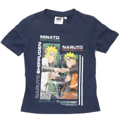 Παιδικό T-shirt Naruto Shippuden "Minato & Naruto- Σκούρο Μπλε- 100%Βαμβακερό (YE10289.NAVY) - Κοντομάνικα μπλουζάκια