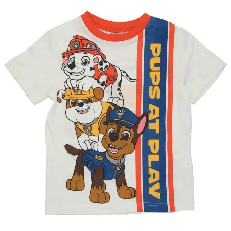 Παιδική Καλοκαιρινή Πιτζάμα Paw Patrol "Pups at Play" με Chase, Marshall & Rubble 100% Βαμβάκι (YE20071WHITE)