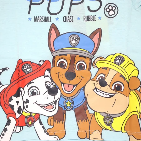 Παιδικό Κοντομάνικο μπλουζάκι Paw Patrol με Chase, Marshall & Rubble Γαλάζιο - 100% Βαμβάκι(YE10270.LBLUE)