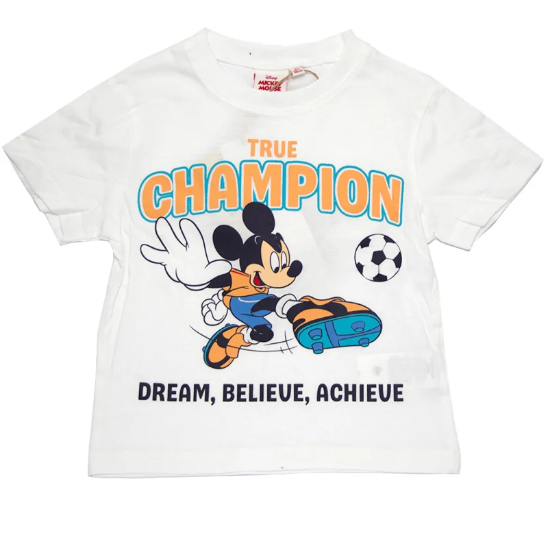 Παιδικό Κοντομάνικο Μπλουζάκι Mickey Mouse "True Champion - Football" - Λευκό - 100% Βαμβάκι (YE10104) Παιδικό Κοντομάνικο Μπλουζάκι Mickey Mouse "True Champion - Football" - Λευκό - 100% Βαμβάκι (YE10104)