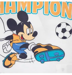 Παιδικό Κοντομάνικο Μπλουζάκι Mickey Mouse "True Champion - Football" - Λευκό - 100% Βαμβάκι (YE10104)