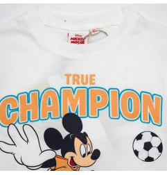 Παιδικό Κοντομάνικο Μπλουζάκι Mickey Mouse "True Champion - Football" - Λευκό - 100% Βαμβάκι (YE10104) - Κοντομάνικα μπλουζάκια