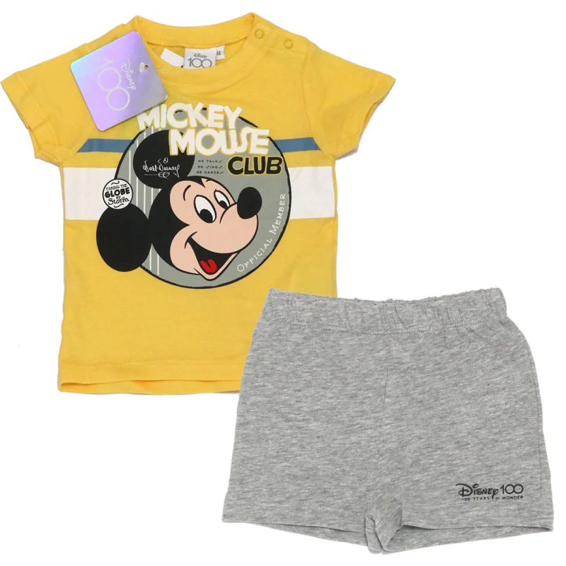 Βρεφικό καλοκαιρινό Σετ Disney 100 Years of Wonder "Mickey Mouse Club" - Κίτρινο/Γκρι - 100% Βαμβάκι (WE0045 Yellow) Βρεφικό καλοκαιρινό Σετ Disney 100 Years of Wonder "Mickey Mouse Club" - Κίτρινο/Γκρι - 100% Βαμβάκι (WE0045 Yellow)