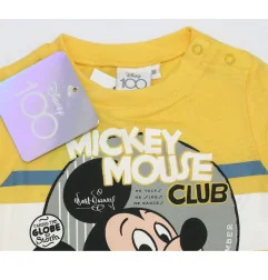 Βρεφικό καλοκαιρινό Σετ Disney 100 Years of Wonder "Mickey Mouse Club" - Κίτρινο/Γκρι - 100% Βαμβάκι (WE0045 Yellow) - Καλοκα...