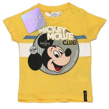 Βρεφικό καλοκαιρινό Σετ Disney 100 Years of Wonder "Mickey Mouse Club" - Κίτρινο/Γκρι - 100% Βαμβάκι (WE0045 Yellow)