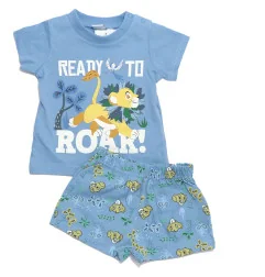 Βρεφικό Σετ Lion King "Ready to Roar" - Σιέλ Μπλούζα & Σορτς - 100% Βαμβάκι (WE0037 Blue) - Καλοκαιρινά Σετ