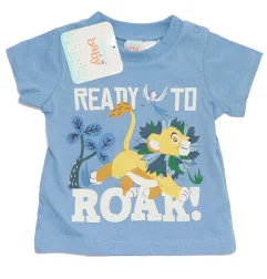 Βρεφικό Σετ Lion King "Ready to Roar" - Σιέλ Μπλούζα & Σορτς - 100% Βαμβάκι (WE0037 Blue) - Καλοκαιρινά Σετ