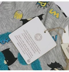 Βρεφικό Σετ Batman - 100% Οργανικό Βαμβάκι - Γκρι T-shirt & Πετρόλ Σορτς (EV0030.BIO grey) - Καλοκαιρινά Σετ
