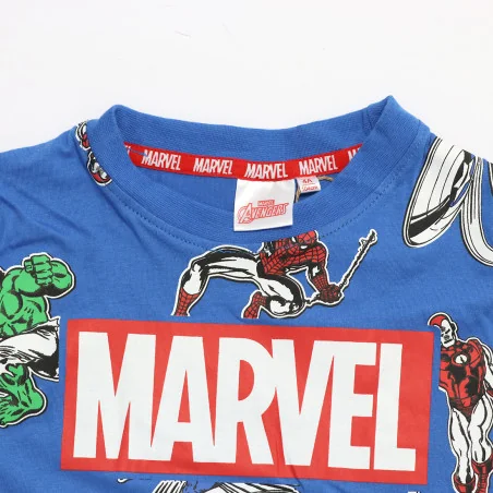 Παιδικό T-shirt Marvel Avengers All-Over Print - Μπλε- 100% Βαμβάκι (YE10015 Blue)