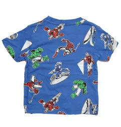 Παιδικό T-shirt Marvel Avengers All-Over Print - Μπλε- 100% Βαμβάκι (YE10015 Blue) - Κοντομάνικα μπλουζάκια