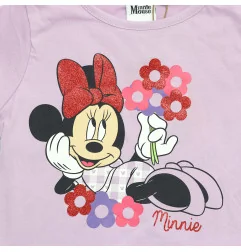 Παιδικό T-shirt Minnie Mouse "Flowers" με Glitter Λεπτομέρειες – Λιλά - 100% Βαμβάκι (YE10123.Purple)
