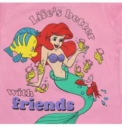 Παιδικό T-shirt Disney Princess Ariel "Life's Better with Friends" – Ροζ - 100% Βαμβάκι (YE10383.Pink)