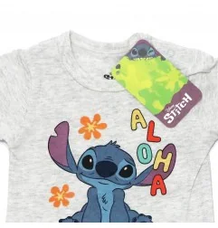 Βρεφικό Καλοκαιρινό Φορμάκι Disney Stitch "Aloha" – Γκρι / Μπλε - 100% Βαμβάκι (DIS LIS 51 05 B242)