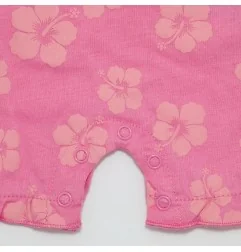 Βρεφικό Καλοκαιρινό Φορμάκι Stitch "Hibiscus" με Βολάν & Glitter – Ροζ - 100% Βαμβάκι (DIS LIS 51 05 B239) - Καλοκαιρινά φορμ...