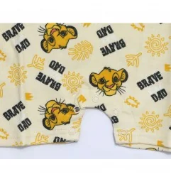 Βρεφικό Καλοκαιρινό Φορμάκι Disney Lion King "Brave Like Dad" – Κίτρινο - 100% Βαμβάκι (DIS KL 51 05 9240 U) - Καλοκαιρινά φο...