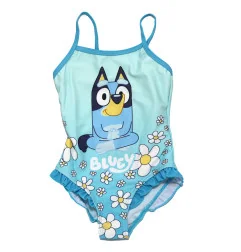 Παιδικό Ολόσωμο Μαγιό Bluey "Flower Power" – Γαλάζιο με Βολάν & Μαργαρίτες (YE18003.Blue) - Ολόσωμα μαγιό