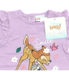 Βρεφικό Καλοκαιρινό Φορμάκι Disney Baby Bambi "Smile" – Λιλά με Βολάν (WE0017 Purple) - Καλοκαιρινά φορμάκια