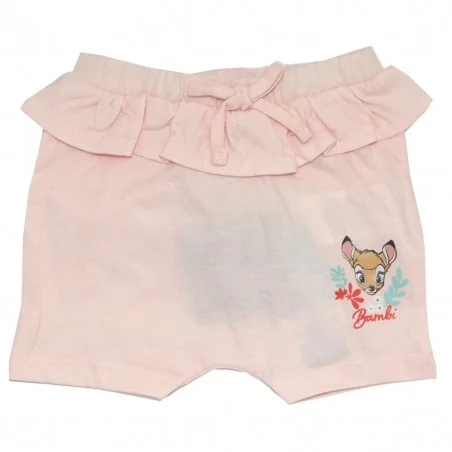 Βρεφικό Καλοκαιρινό Σορτς Disney Baby Bambi – Απαλό Ροζ με Βολάν - 100% Οργανικό Βαμβάκι (EV0015.BIO pink) - Σορτς/ Βερμούδες