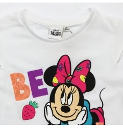 Παιδικό Σετ Disney Minnie Mouse "Be Cool" – Λευκό T-Shirt με Παγιέτες & Ροζ Φούστα -100% Βαμβάκι (YE10110 White) - Καλοκαιριν...