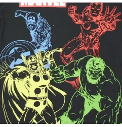Ανδρική κοντομάνικη Μπλούζα Marvel Avengers "Earth's Mightiest Heroes" – Μαύρη 100% Βαμβάκι (YE35031)