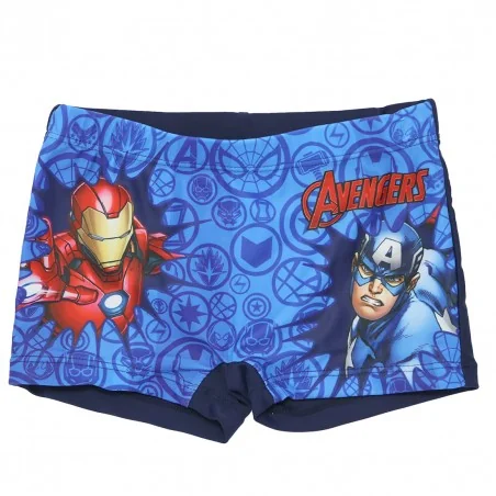 Παιδικό Μαγιό Boxer Marvel Avengers – "Heroic Blue" με Iron Man & Captain America (YE18016 NAVY) - Μαγιό Μποξεράκι