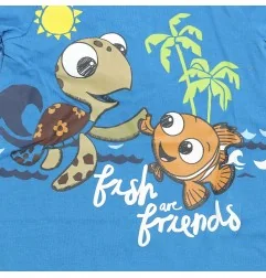 Βρεφικό Καλοκαιρινό Φορμάκι "Fish are Friends" - 100% Βαμβακερό - Μπλε (WE0040 Blue)
