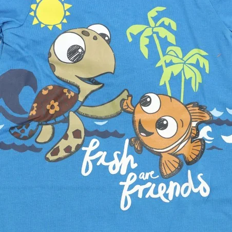 Βρεφικό Καλοκαιρινό Φορμάκι "Fish are Friends" - 100% Βαμβακερό - Μπλε (WE0040 Blue)