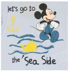 Βρεφικό Μπλουζάκι Disney Baby "Let's Go to the Sea Side" - 100% Οργανικό Βαμβάκι - Γαλάζιο (UE0034 BLUE) - Κοντομάνικα μπλουζ...