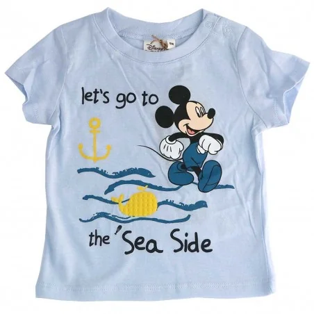 Βρεφικό Μπλουζάκι Disney Baby "Let's Go to the Sea Side" - 100% Οργανικό Βαμβάκι - Γαλάζιο (UE0034 BLUE) - Κοντομάνικα μπλουζ...