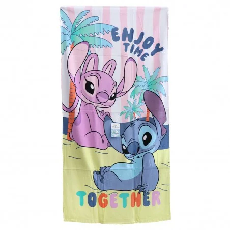 Παιδική Πετσέτα Θαλάσσης "Stitch & Angel Together" - 100% Βαμβακερή - 70x140εκ. (YE18240) - Πετσέτες Βαμβακερές