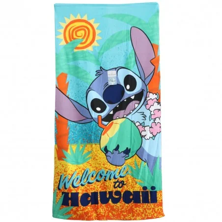 Παιδική Πετσέτα Θαλάσσης Microfiber "Stitch: Welcome to Hawaii" – Fast Dry – 70x140εκ. (YE18300) - Πετσέτες Θαλάσσης