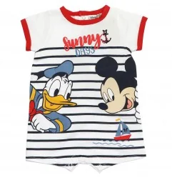 Βρεφικό Φορμάκι Mickey & Donald "Sunny Days" – Disney - 100% Οργανικό Βαμβάκι (WE0029.BIO White) - Καλοκαιρινά φορμάκια