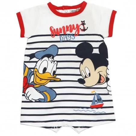 Βρεφικό Φορμάκι Mickey & Donald "Sunny Days" – Disney - 100% Οργανικό Βαμβάκι (WE0029.BIO White) - Καλοκαιρινά φορμάκια