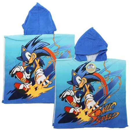 Παιδική Πετσέτα Πόντσο Sonic the Hedgehog "Sonic Speed" – Microfiber Fast Dry 55x110εκ. (YE18283)