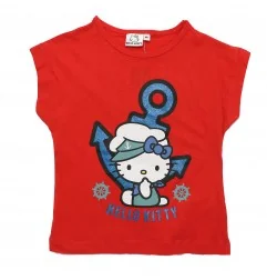 Παιδικό Καλοκαιρινό Σετ Hello Kitty "Sailor Girl" – Κόκκινο & Μπλε -100% Βαμβάκι (YE10410RED)