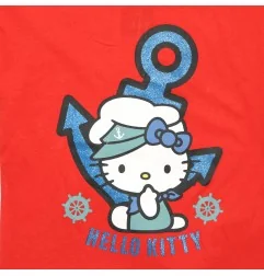 Παιδικό Καλοκαιρινό Σετ Hello Kitty "Sailor Girl" – Κόκκινο & Μπλε -100% Βαμβάκι (YE10410RED) - Καλοκαιρινά Σετ