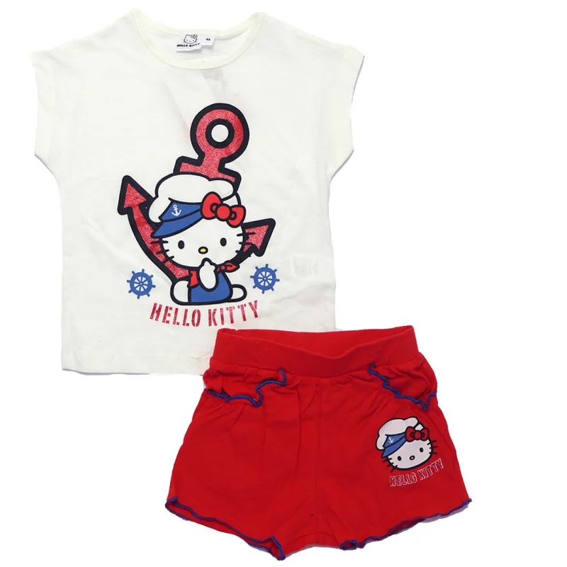 Παιδικό Καλοκαιρινό Σετ Hello Kitty "Sailor" – Λευκό & Κόκκινο -100% Βαμβάκι (YE10410WHITE) Παιδικό Καλοκαιρινό Σετ Hello Kitty "Sailor" – Λευκό & Κόκκινο -100% Βαμβάκι (YE10410WHITE)