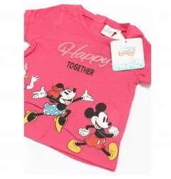 Βρεφικό Κοντομάνικο Μπλουζάκι Disney Baby "Happy Together" – Φούξια -100% Βαμβάκι (EV0094 fux)