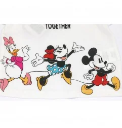 Βρεφικό Κοντομάνικο Μπλουζάκι Disney Baby "Happy Together" – Λευκό -100% Βαμβάκι (EV0094 white)