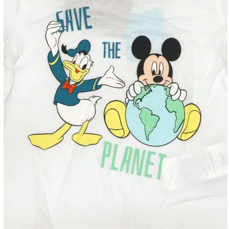 Βρεφικό Κοντομάνικο Μπλουζάκι Disney Baby "Mickey & Donald – Save the Planet" -100% Οργανικό Βαμβάκι (UE0057)