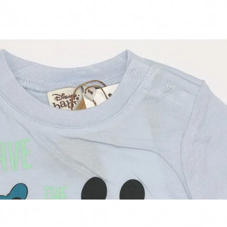 Βρεφικό Κοντομάνικο Μπλουζάκι Disney Baby "Mickey & Donald – Save the Planet" – Σιέλ - 100% Οργανικό Βαμβάκι (UE0057 Blue)